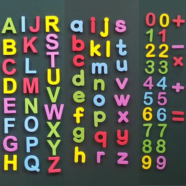 Spielerisch Lernen: 24-76 bunte magnetische EVA Buchstaben für Kids 3-6 Jahre