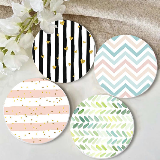 Runde saugfähige Keramik Untersetzer mit Korkbasis für Tischschutz