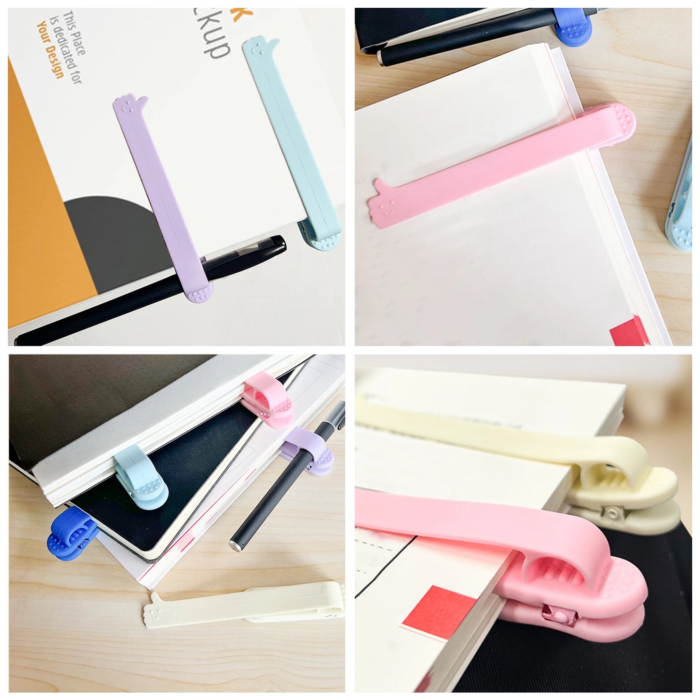 Flexibler Silikon Lesezeichenhalter mit Stiftschlitz für Bücher