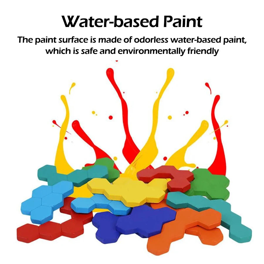 Holz Tangram Puzzle für Kinder Gehirntraining und Montessori Spiel