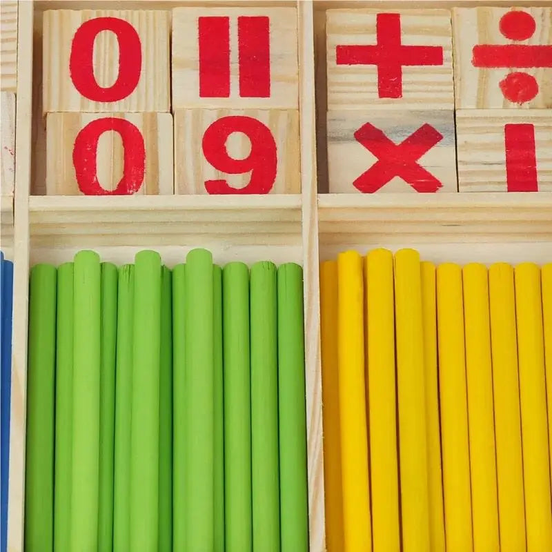 Spielerisch Mathe lernen: Holz-Zählstäbe Montessori-Lernbox für 3-6 Jahre