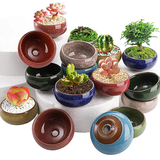 Charmanter Keramik Mini Blumentopf für Sukkulenten und Büro Deko