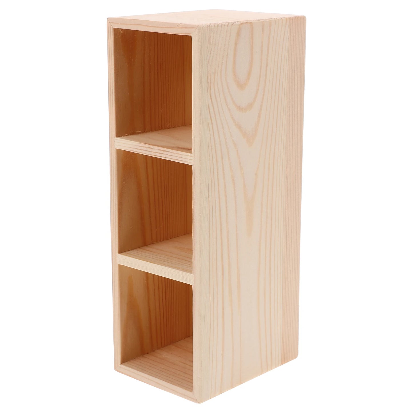 Praktischer 3 Gitter Bleistifthalter aus Holz für Schreibtisch