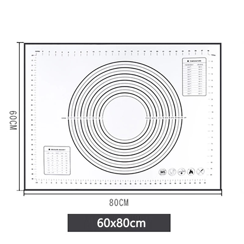 Silikon Backmatte Antihaft Teigrolle Knetmatte für Gebäck und Pizza