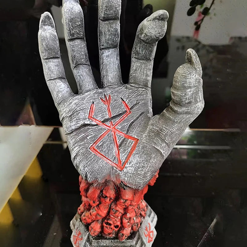 Dekofigur Harz Hand Dekoration Schädel Rune Figur Horror Gothic Style