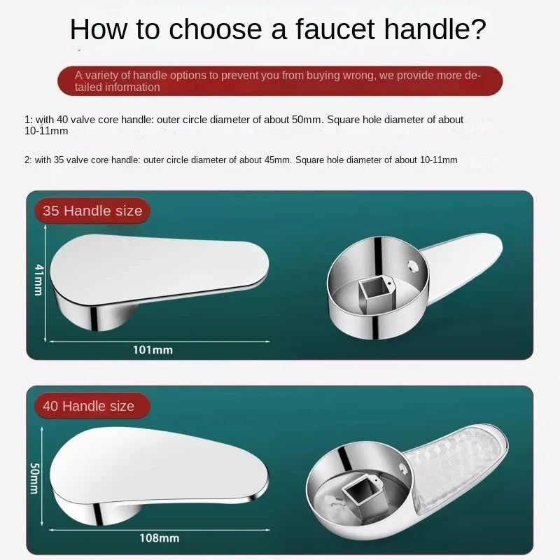 Ersatz Wasserhahn Griff Metall Zinklegierung Heiß Kalt Schalter