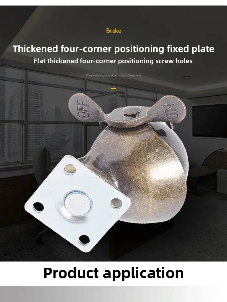 Universelle Möbel-Lenkrollen 5,1 cm Kugelrolle antikes Kupfer Messing-Yabubest - Home & More