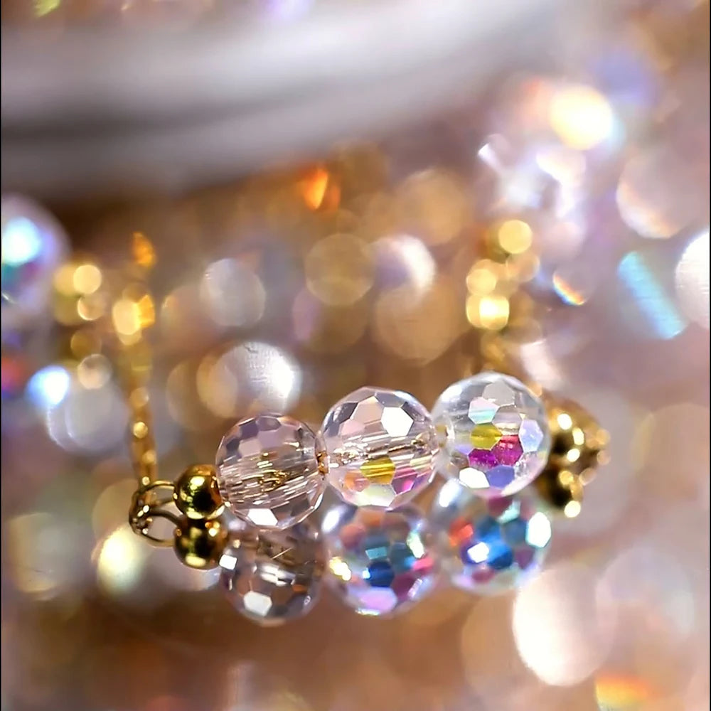 Edelstahl Perlenkette 1 Meter mit Farbverlauf für DIY Schmuck