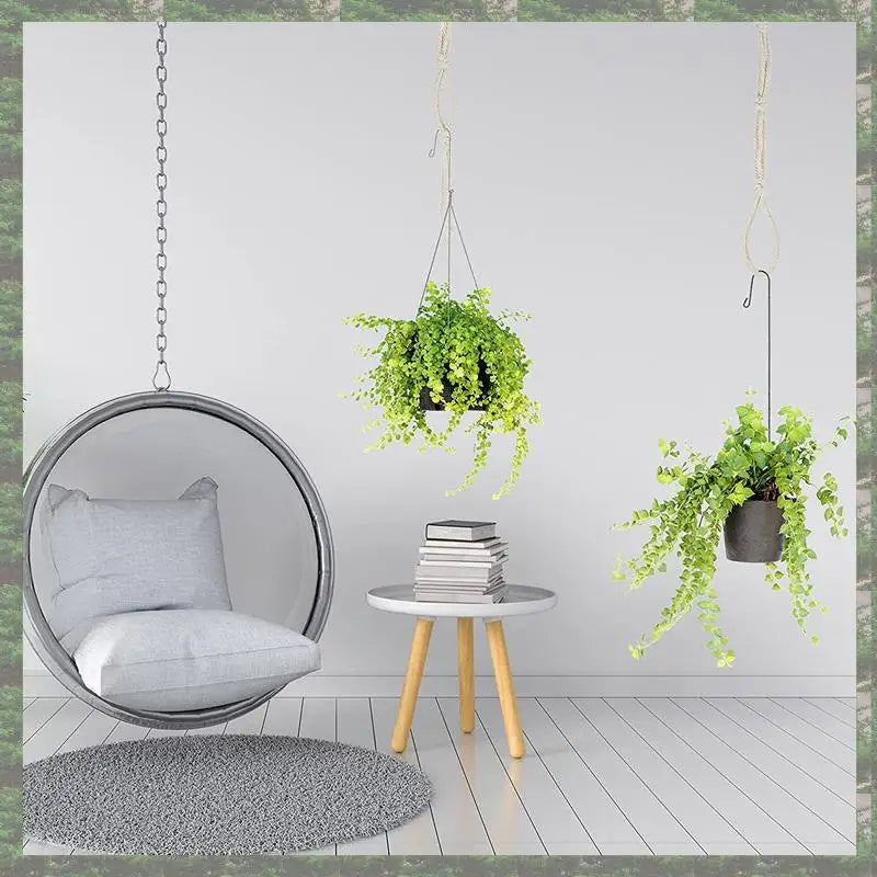 Makramee Pflanzenaufhänger 4er Set mit Verlängerungsseilen Beige