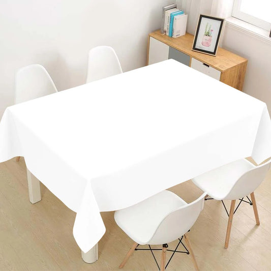 Weiße Einweg-Tischdecke 183x137 cm Kunststoff für Party Hochzeit Feier Deko