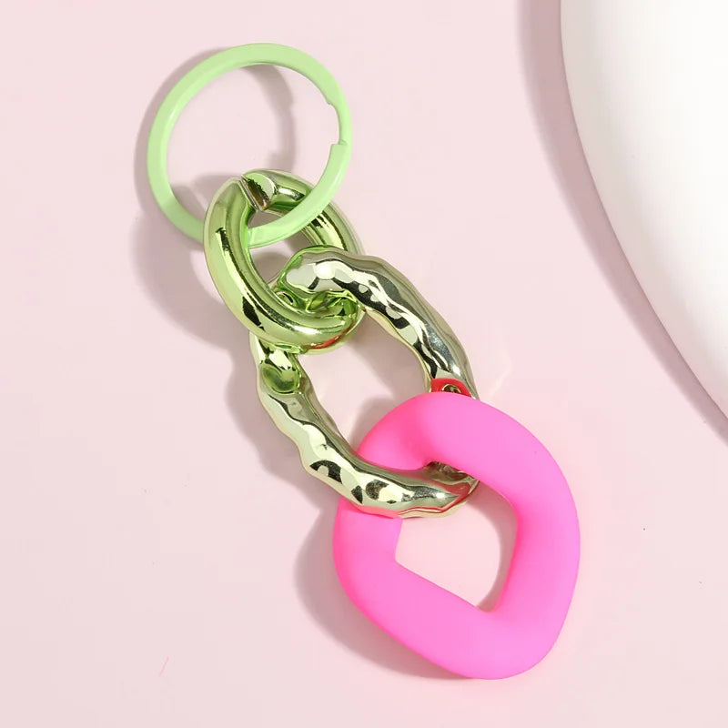 Bunte Acryl Schlüsselanhänger mit O-förmiger Schnalle – Trendiges Accessoire