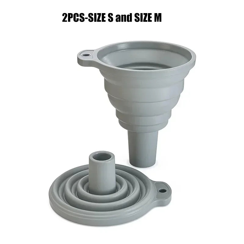 Faltbarer Silikon Küchentrichter für Flüssigkeitsbefüllung und Öl