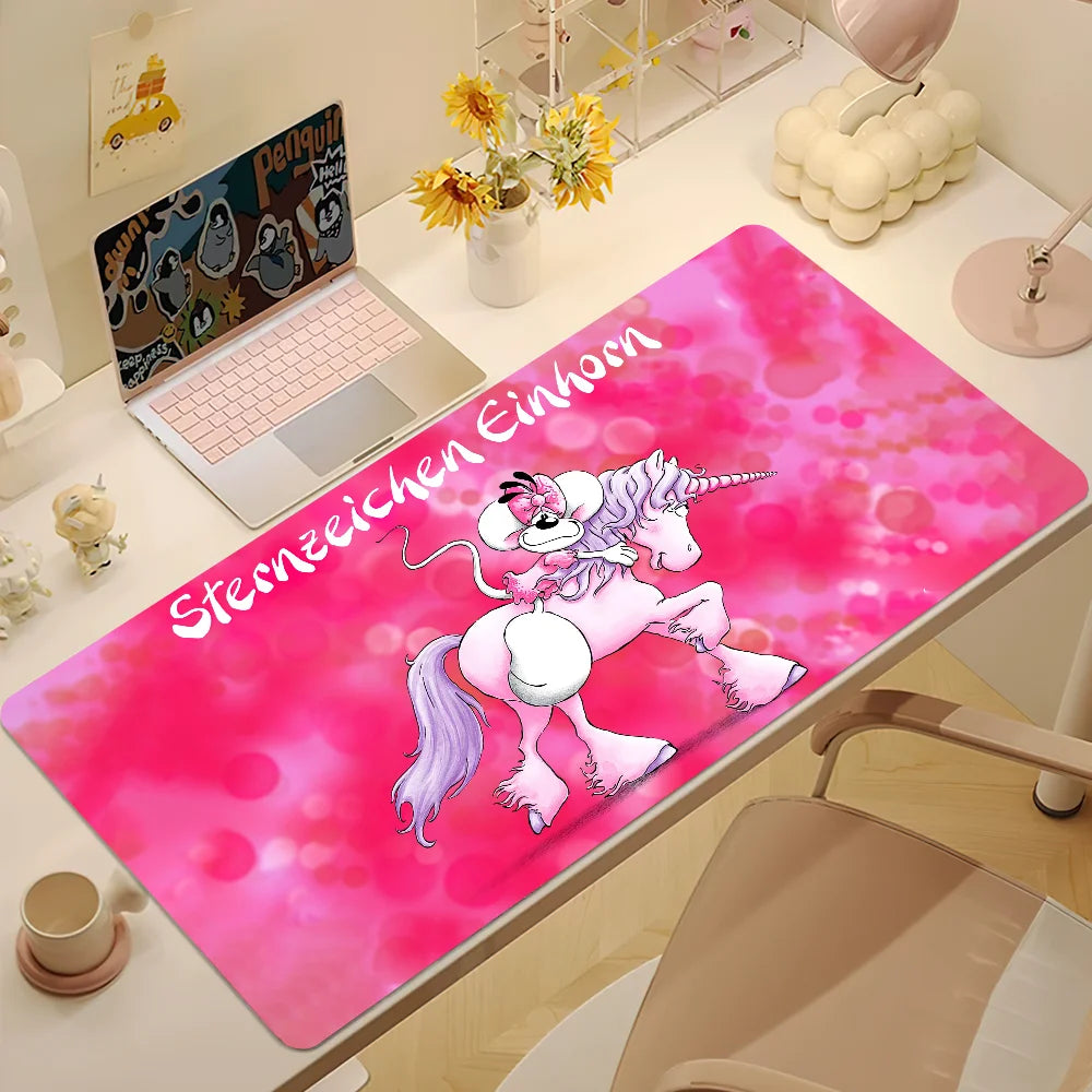 Großes Cartoon Mauspad rutschfest mit Handgelenkstütze ergonomisch Büro