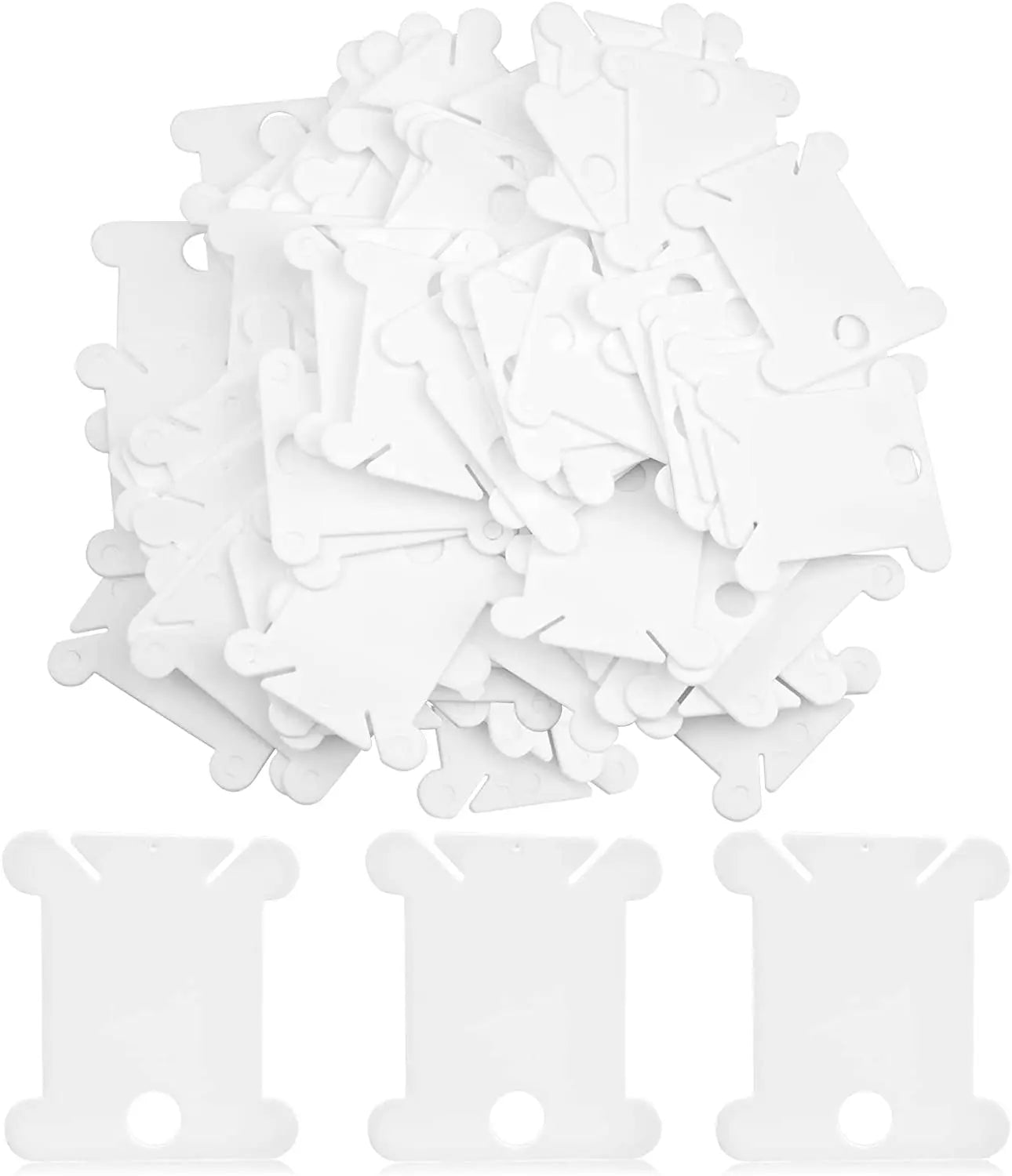 Kunststoff Zahnseide Spulen mit Wickler Kreuzstich Karte Fadenhalter Set