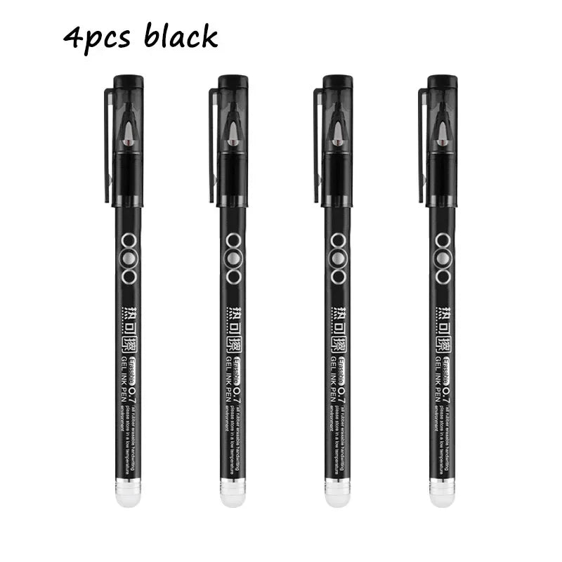 4er Set 0,7 mm wärmelöschbare Gelstifte für Schule und Büro