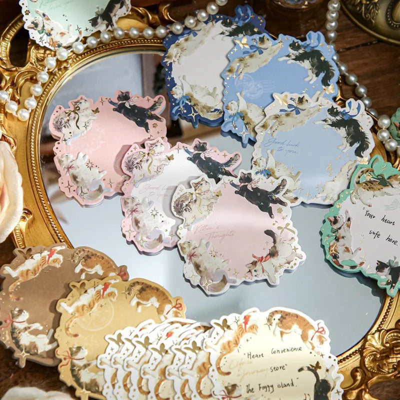 Geprägte Haftnotizen mit Katzenmotiv für kreatives Notieren und Markieren