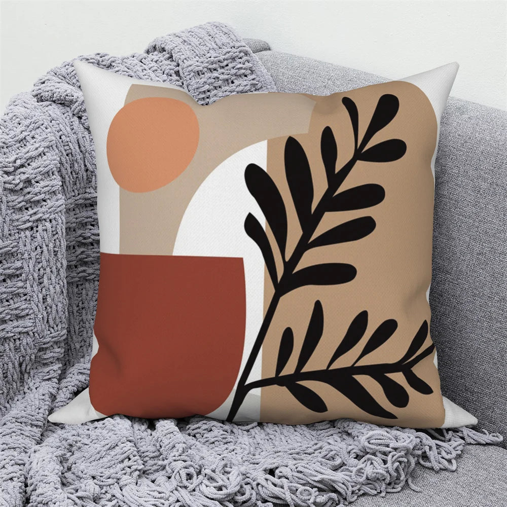 Dekorativer Kissenbezug mit abstrakten Zweigen für Zuhause und Auto
