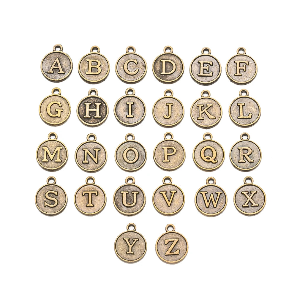 26-teiliges Alphabet Buchstaben Charms Set für DIY Schmuckherstellung