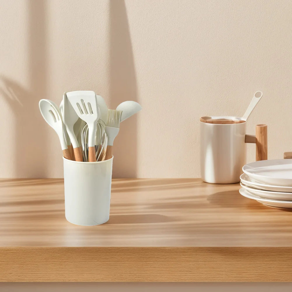 12-teiliges Silikon Küchenutensilien Set mit Halter für vielseitigen Küchenbedarf-Yabubest - Home & More