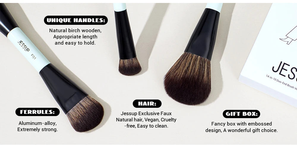 Jessup Make-up-Pinsel-Set für präzises Schminken-Yabubest - Home & More