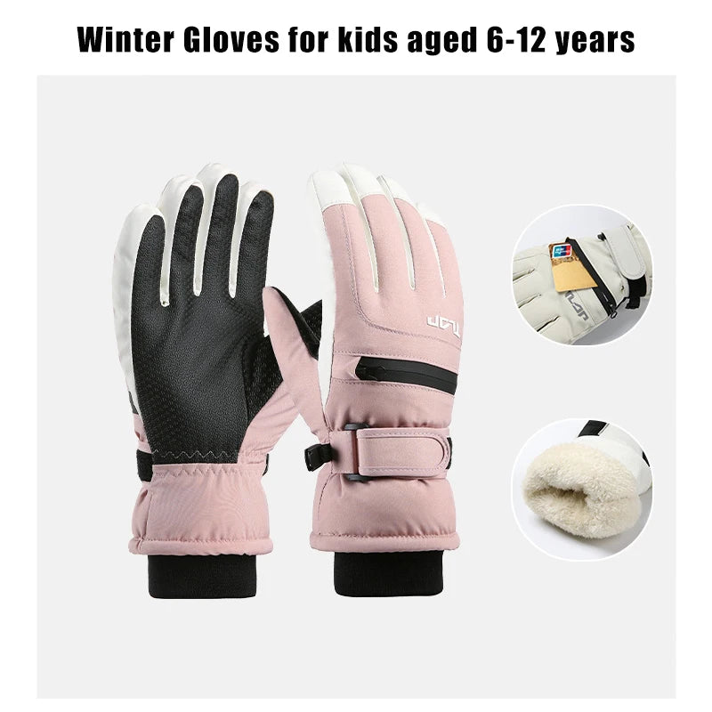 Kinder Winter Handschuhe Wasserdicht Warm für Ski und Outdoor Sport