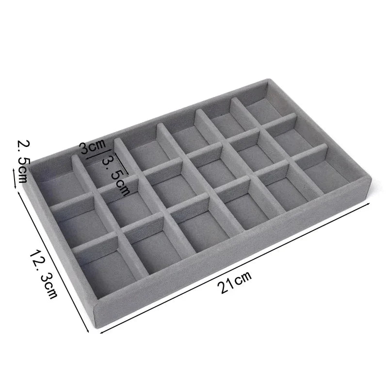 Samt Organizer Schmuckbox mit Schubladen für Ohrringe Armbänder Ringe