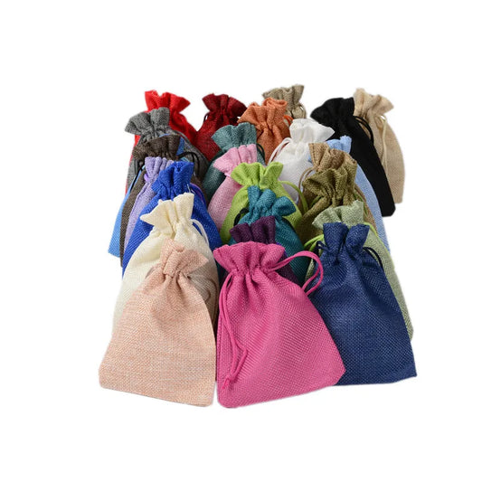 5er Set Jute Säckchen mit Kordelzug – Multisize Geschenk & Deko Beutel