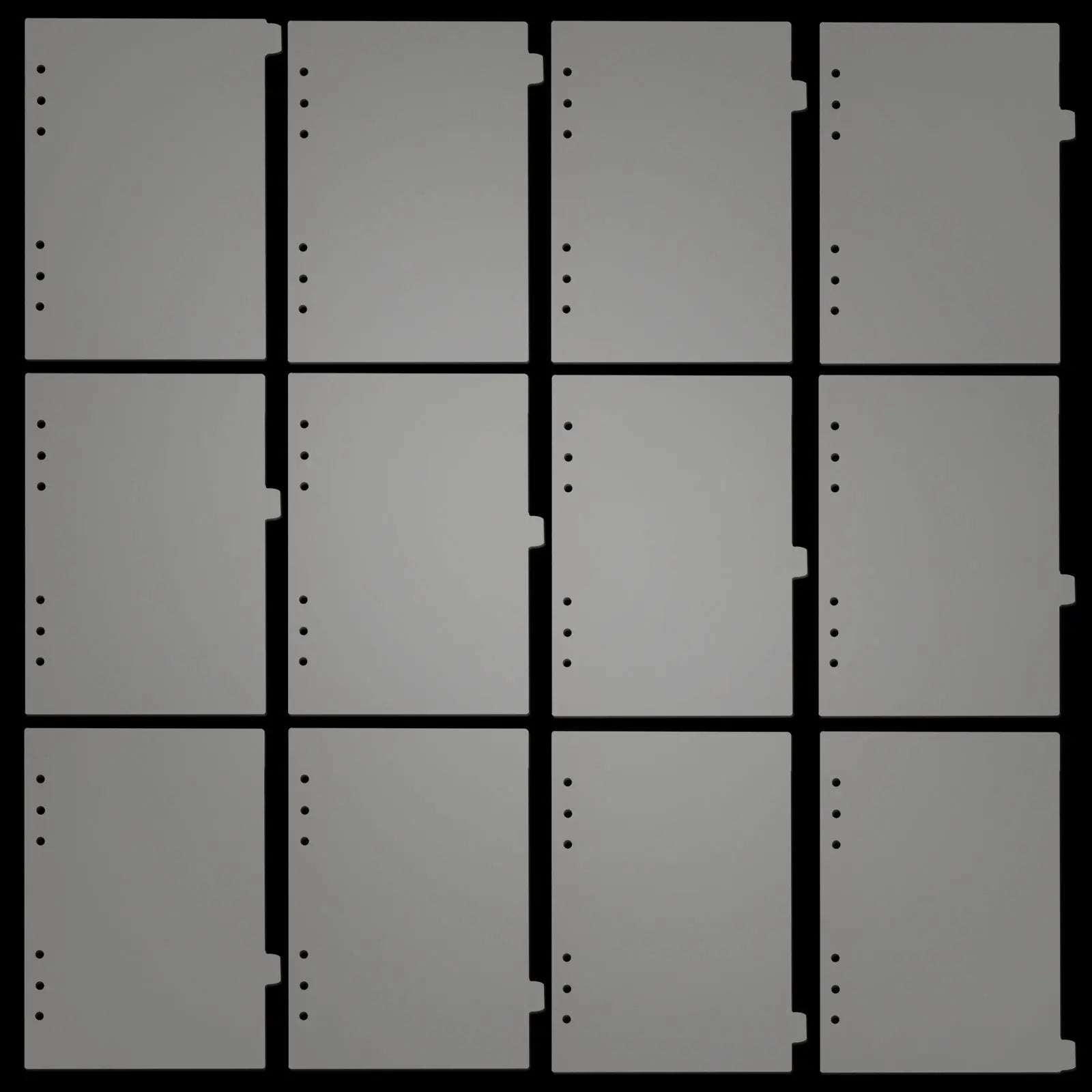 Transparenter Papier Indexteiler mit 6 Löchern für Binder und Planer