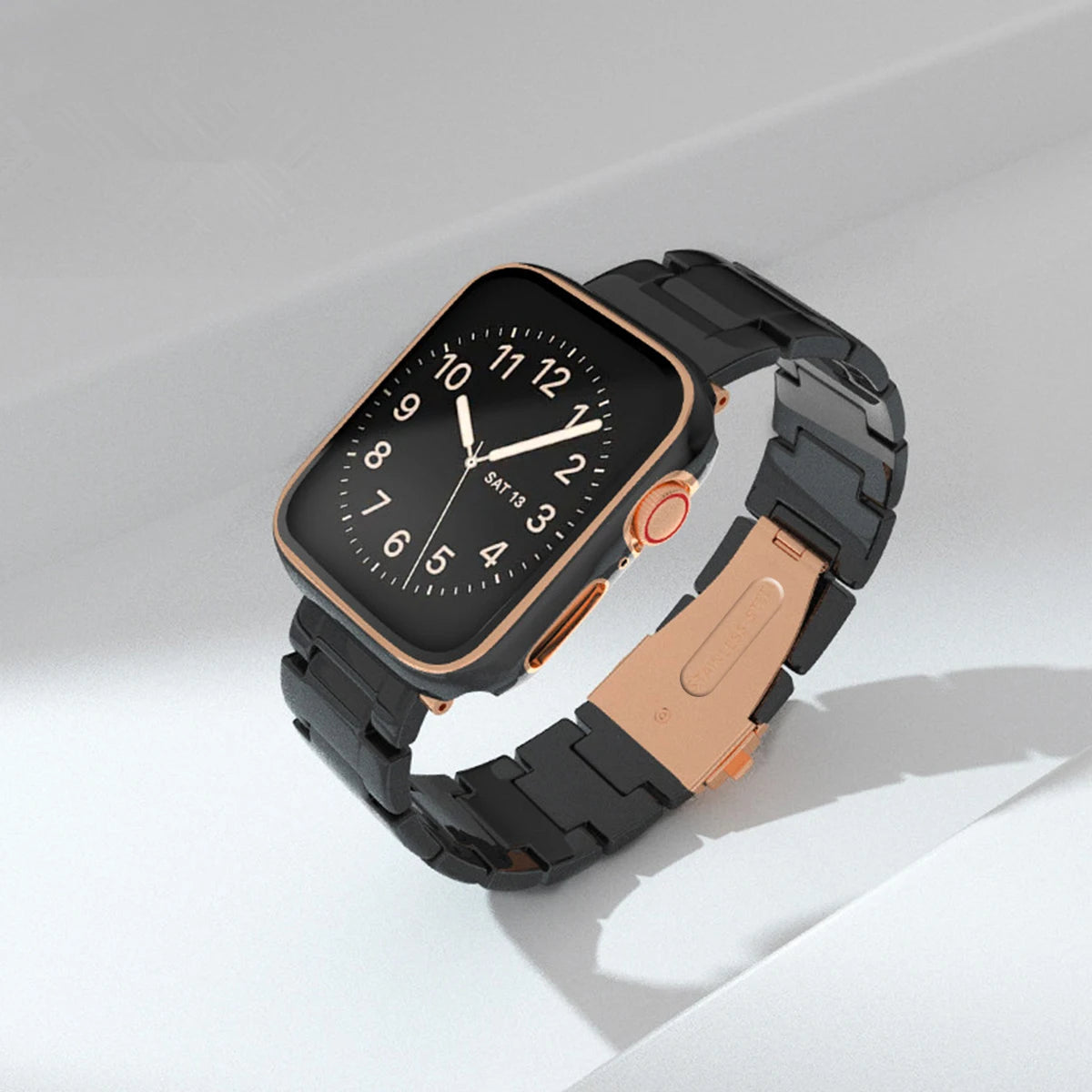 Laser-transparentes Acrylarmband mit Faltschließe für Smartwatches