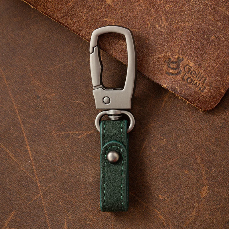 Leder Schlüsselbund mit Karabiner Retro Design für Herren und Damen