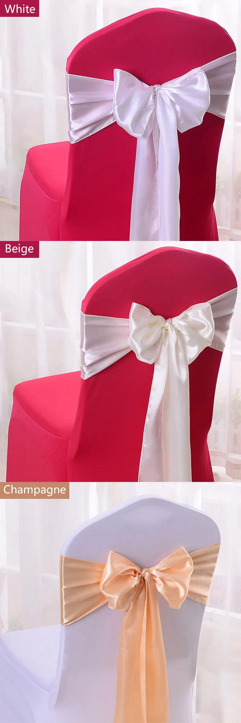 Satin Stuhlschärpen für Hochzeiten und Events 50 Stück