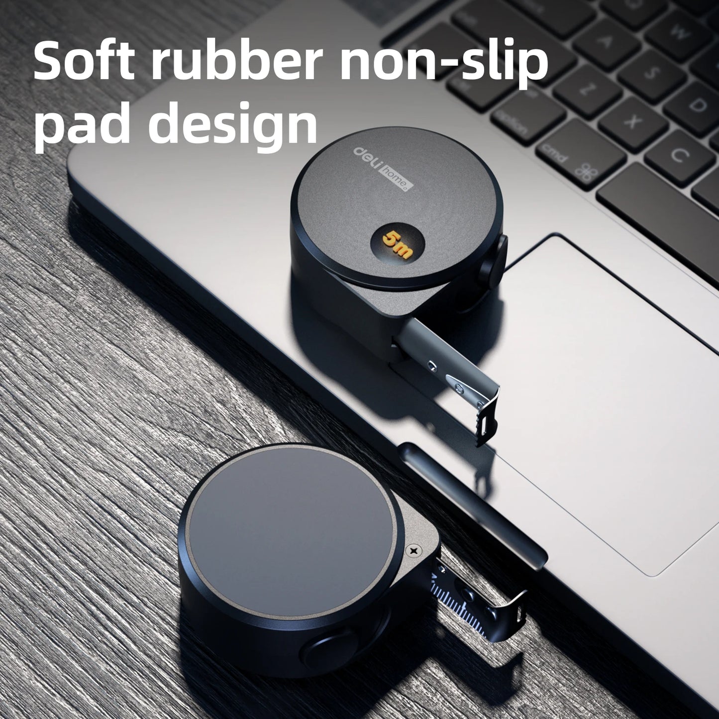 5m Maßband Stahl schwarz Holzverarbeitung tragbares Messwerkzeug