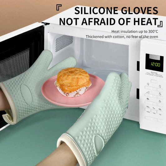 Hitzebeständige Silikonhandschuhe Mikrowellen Backhandschuhe rutschfest