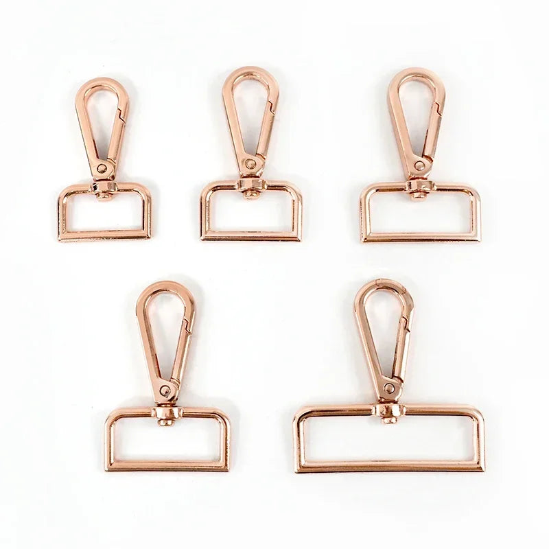 5er Set Metall Schnallen 16-50 mm mit drehbarem Karabinerverschluss für Taschen