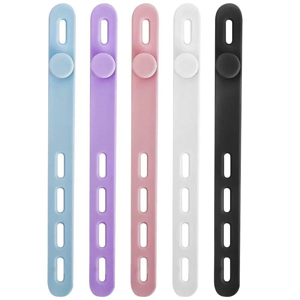 Verstellbare Silikon-Kabelbinder für flexibles Kabelmanagement am Schreibtisch