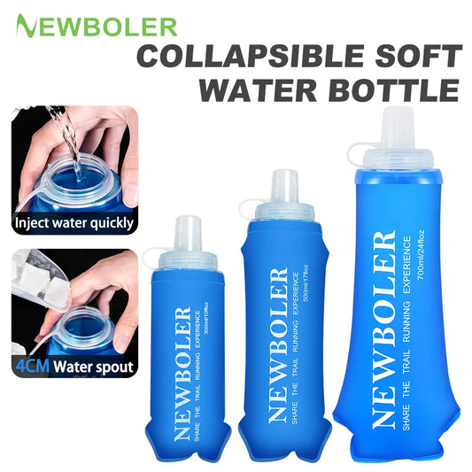 Faltbare TPU Wasserflasche 300-700 ml Weiche Outdoor Sportflasche
