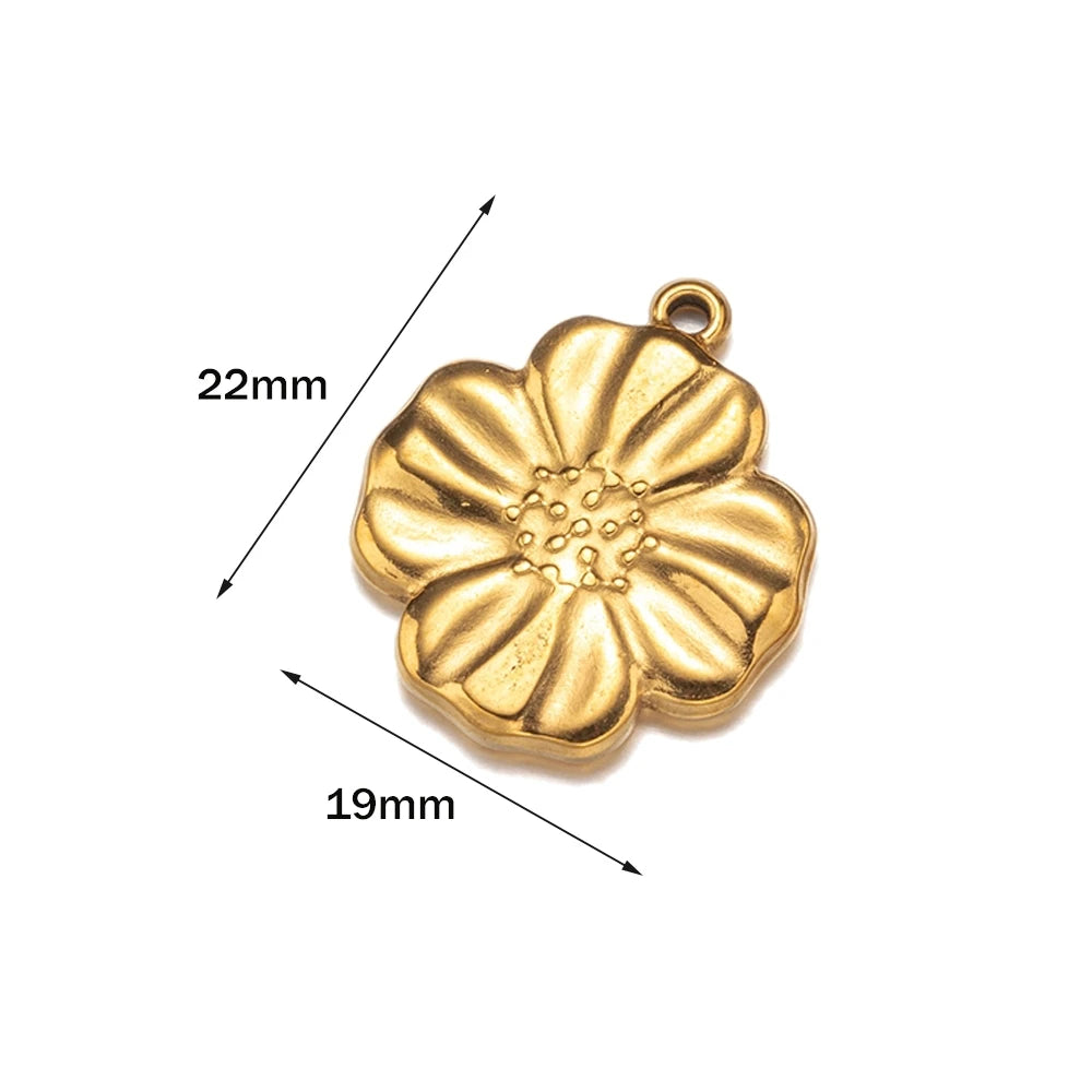 5er Set Edelstahl Charms Gold für Schmuckherstellung DIY Zubehör