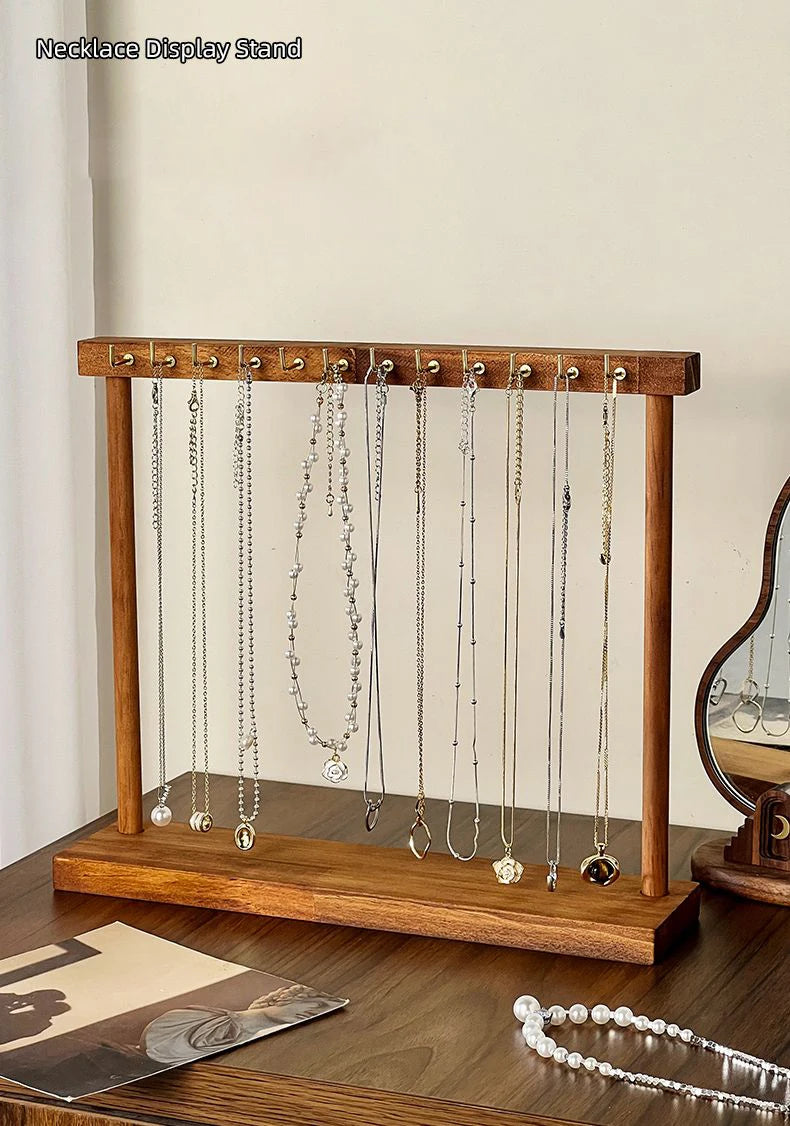 Massivholz Schmuck Organizer Display für Ketten Ohrringe Armbänder