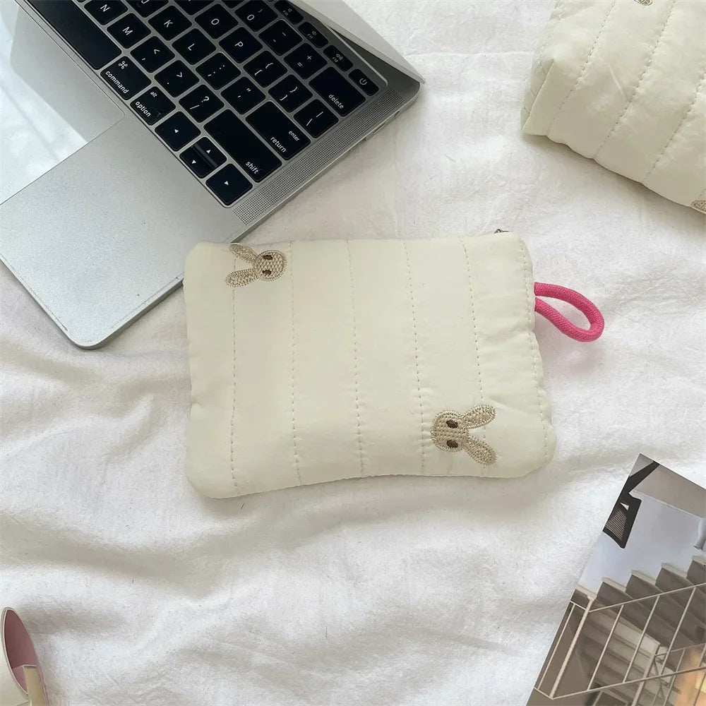 Praktische Kosmetiktasche aus weichem Baumwollstoff für Damen