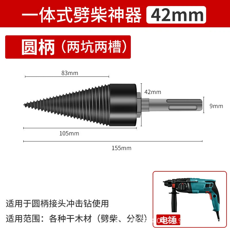 32/42mm Holzspalter Bohrer Kegel Bit für Hammerbohrer Brennholz Spalten