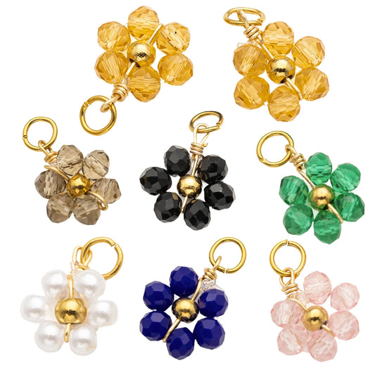 10er Set Edelstahl Blumen Charms für DIY Schmuckherstellung 10x16 mm