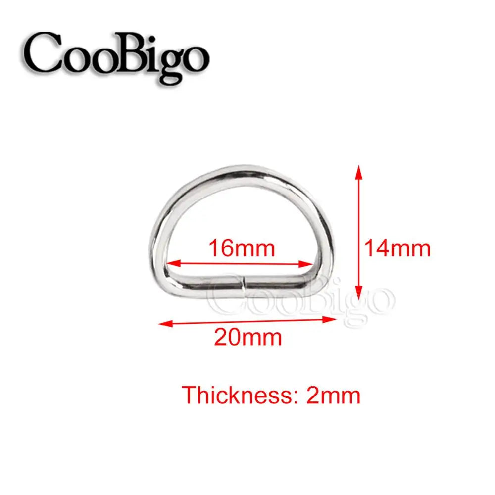 10 Metall D Ring Halbschlaufe Schnallen für Taschen Rucksäcke DIY