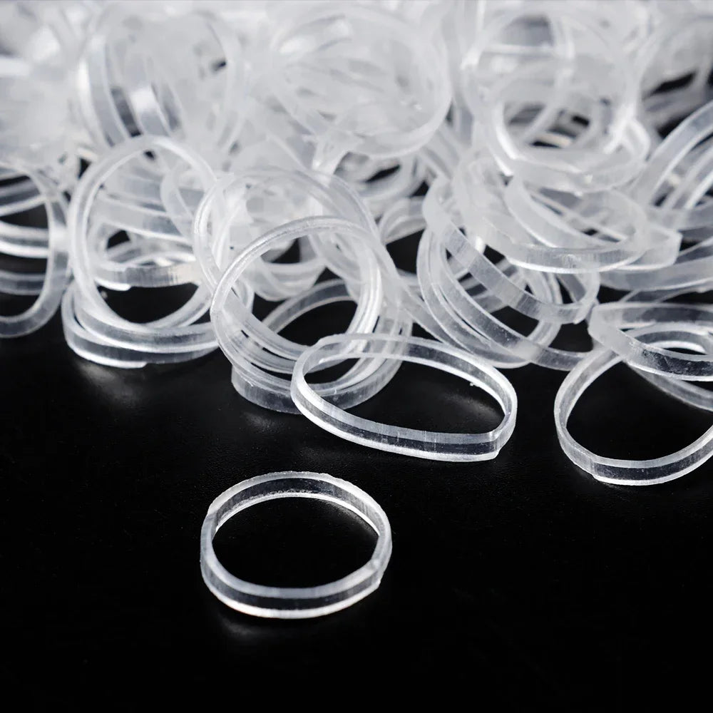 Transparente elastische Haargummis für sicheren Halt und dezente Frisuren