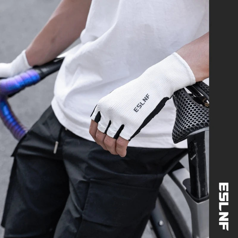 Atmungsaktive halbfinger Rennradhandschuhe für Herren und Damen mit Polster