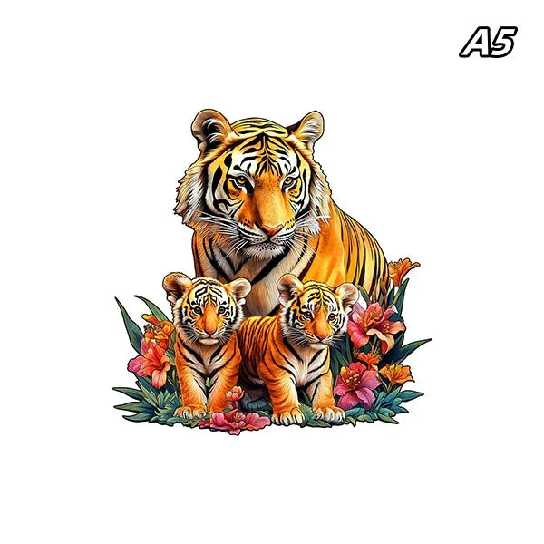 3D Holzpuzzle Tier Tiger für Gehirntraining Kinder und Erwachsene