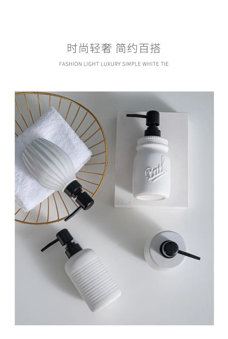 Keramik Flüssigseifenspender für Shampoo und Duschgel