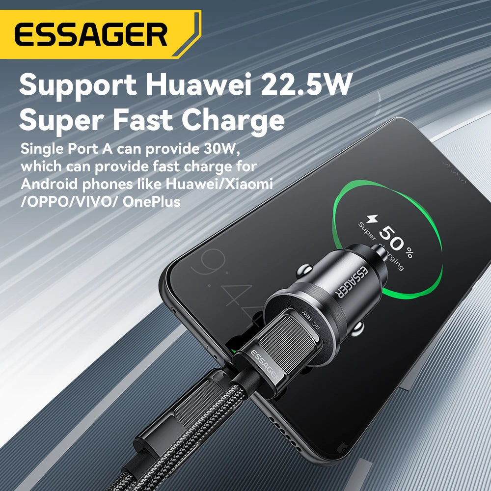 45W Auto Ladegerät Typ C - USB-A mit Quick Charge für alle Geräte