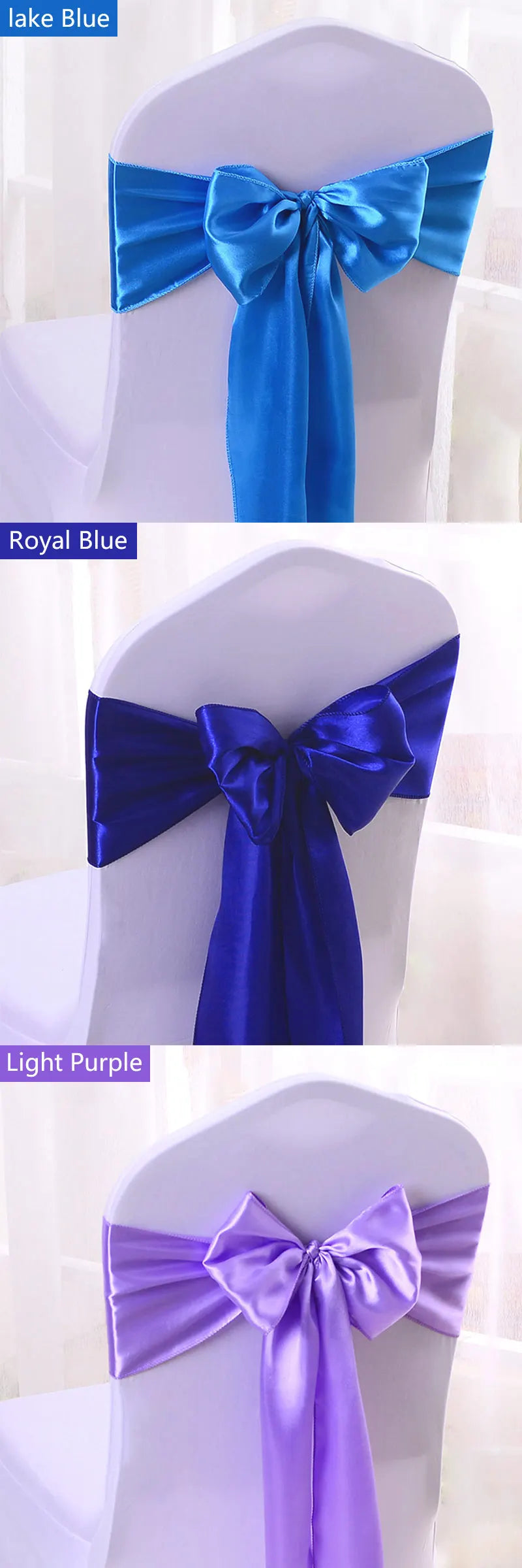 Satin Stuhlschärpen für Hochzeiten und Events 50 Stück