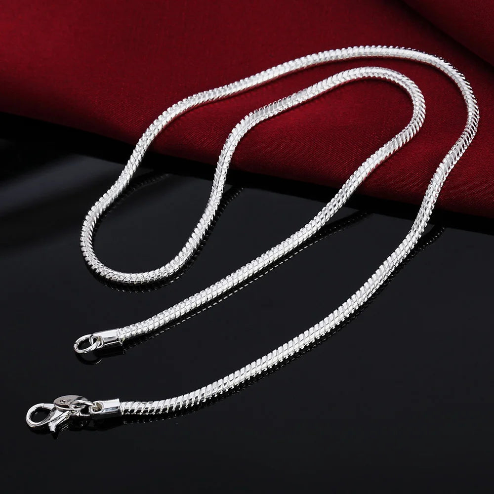 925 Sterling Silber solide Schlangenkette 40-75 cm für Damen und Herren
