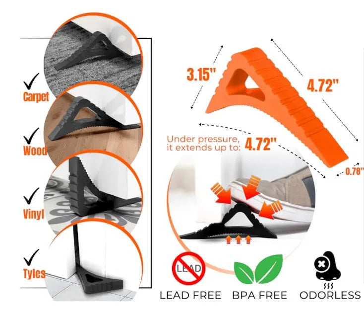 Vielseitiger Gummi Türstopper Keil & Fensterbegrenzer für Zuhause Büro